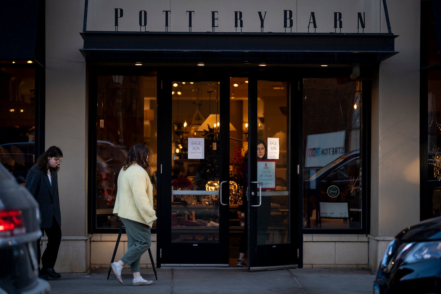 People head into the soon-to-close Pottery Barn on Grand Avenue on Thursday, Dec. 14, 2023 in Minneapolis, Minn. With Pottery Barn closing soon, people are wondering what the future of Grand Avenue will look like. ] Angelina Katsanis • angelina.katsanis@startribune.com