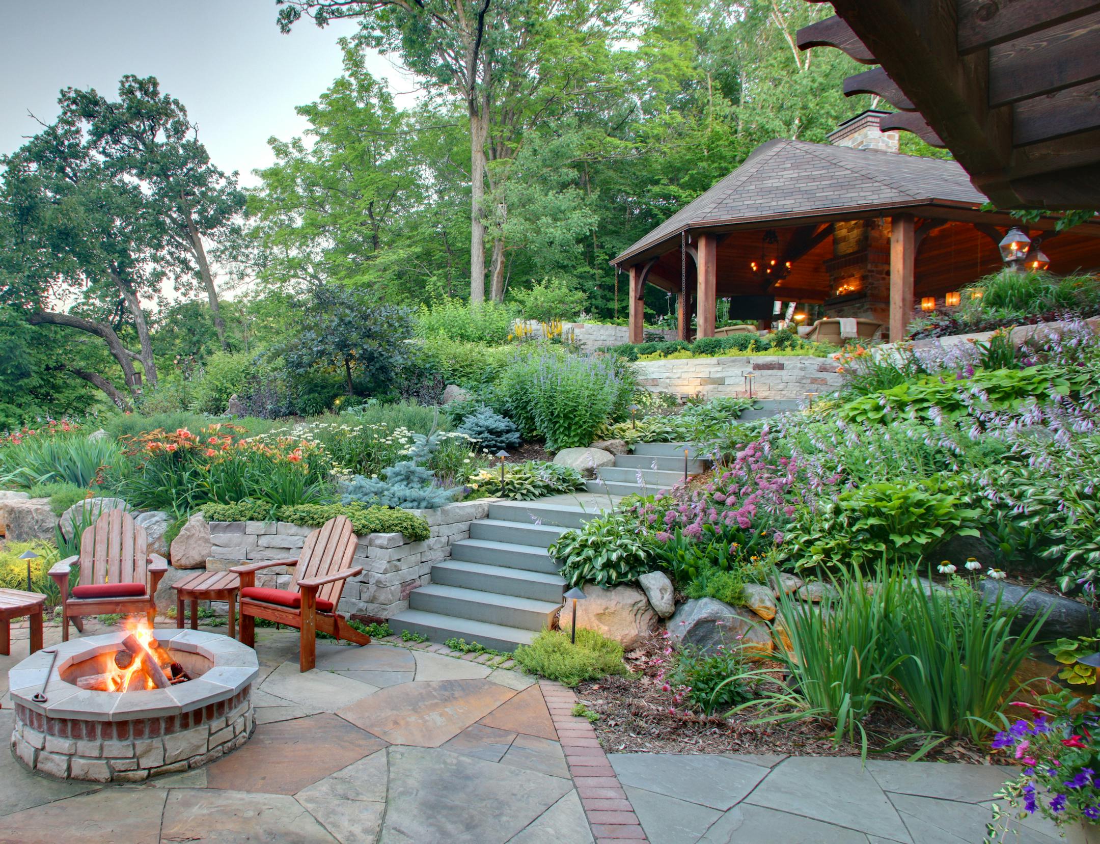 Credit:Justin Bullis
Debbie and Scott Grieve embrace the seasons thanks to their pavilion-topped outdoor space, created by Mom's Design Build.