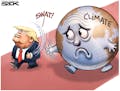 Sack cartoon: Trump and the planet