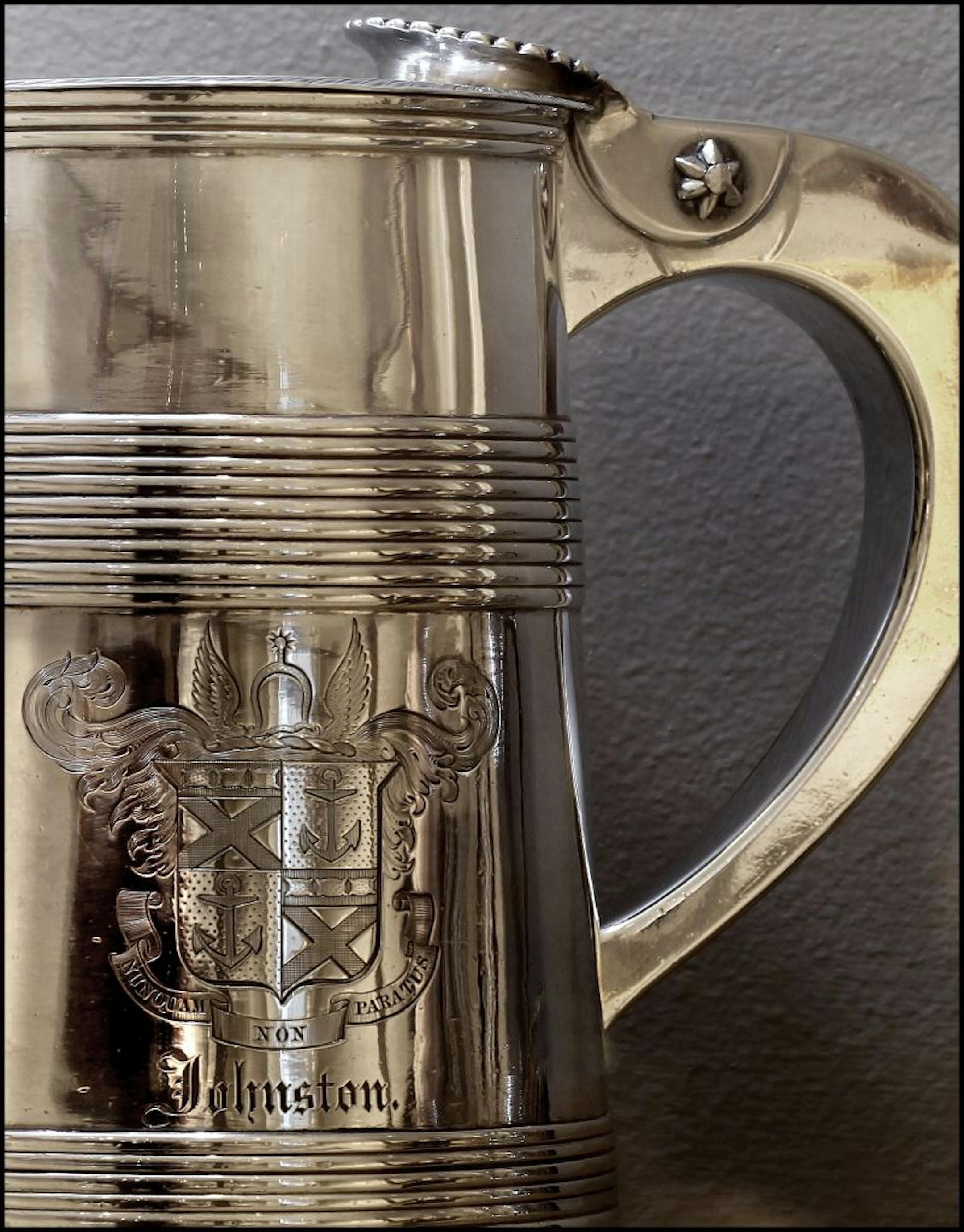 A tankard in the MIA silver collection bears a coat of arms.