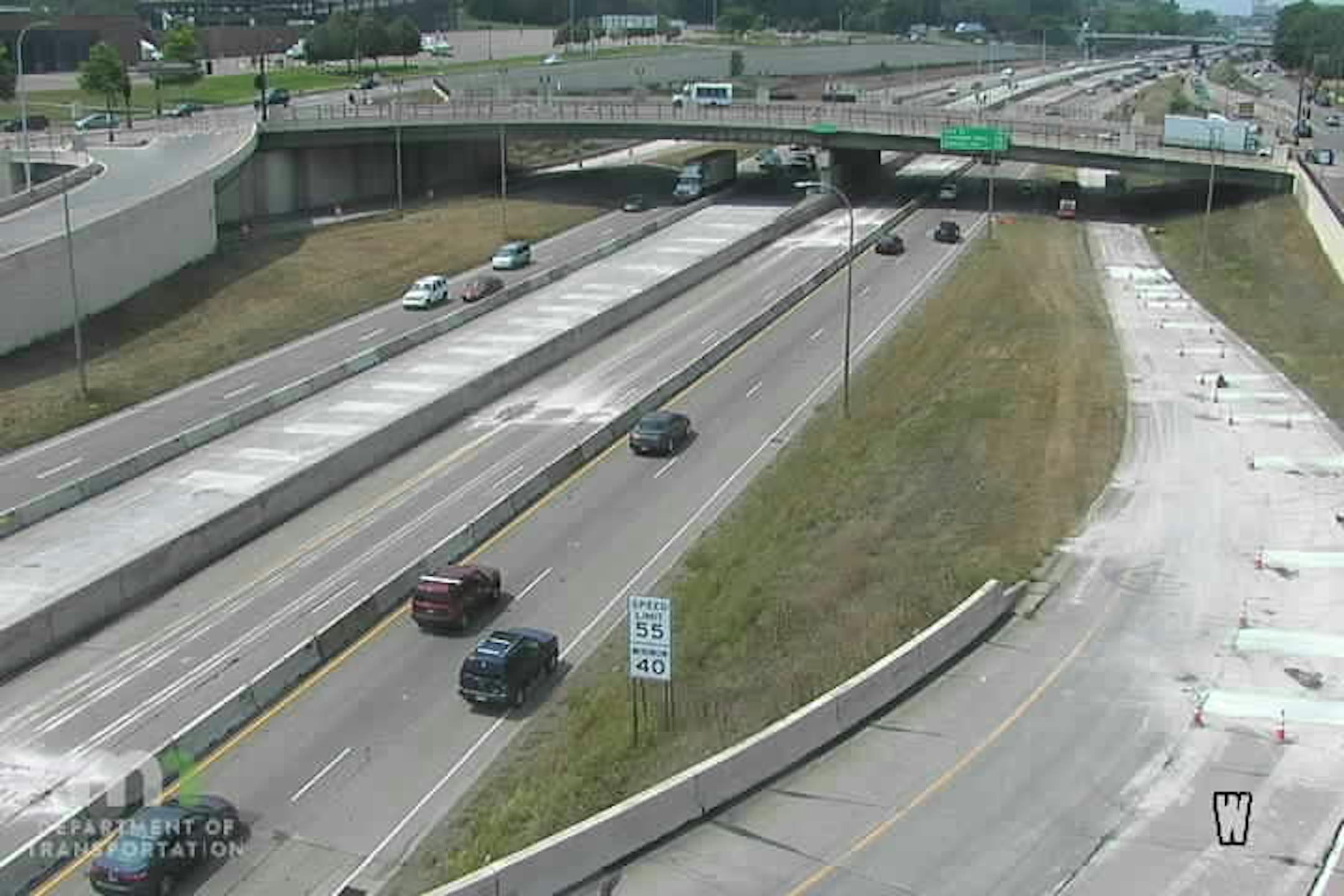 Construction has lanes closed on I-94 at John Ireland Boulevard in downtown St. Paul.