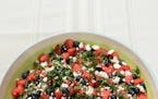Watermelon, Feta and Blueberry Salad.