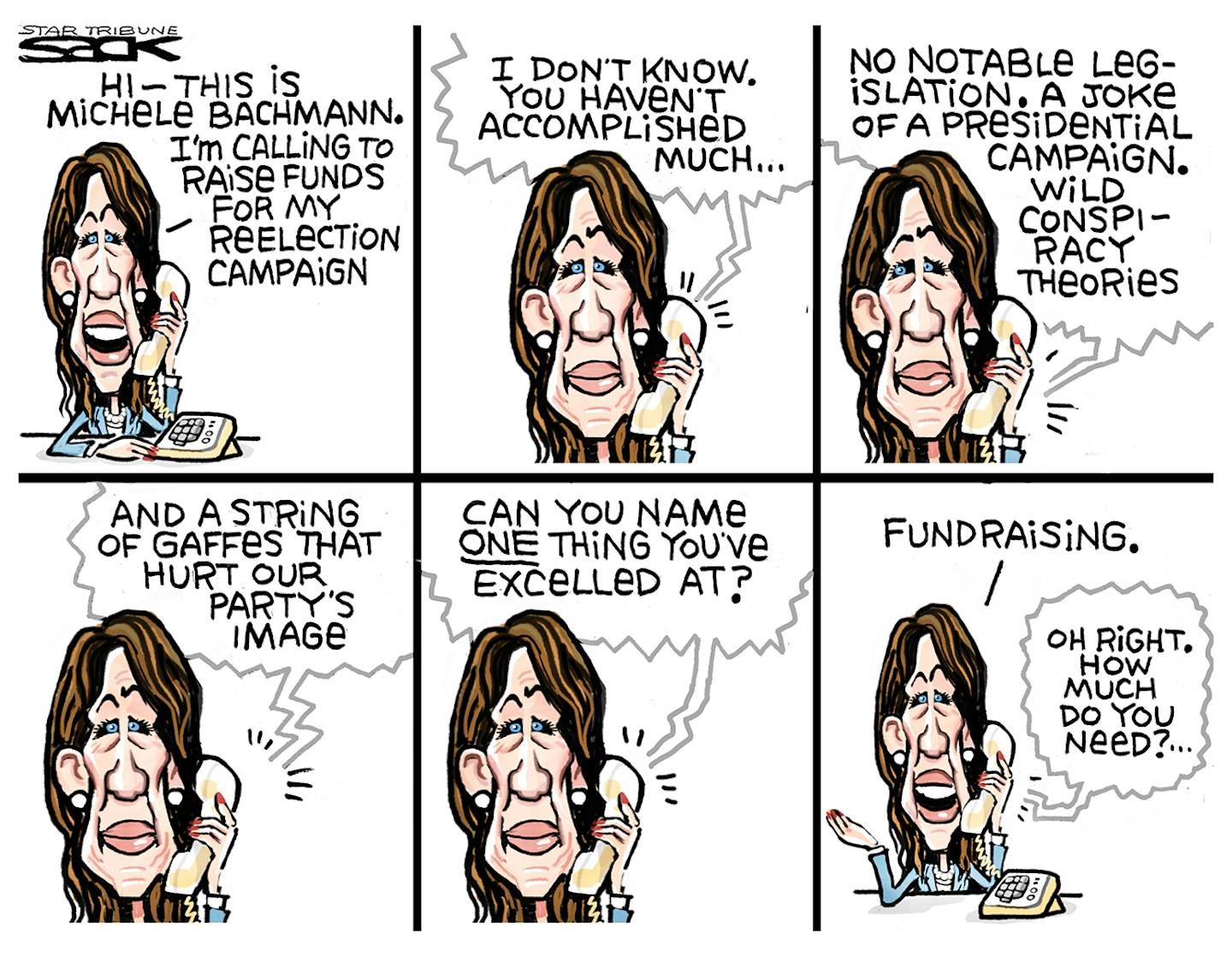 Sack cartoon Michele Bachmann s future