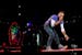 Chris Martin, of Coldplay, performed Saturday night at US Bank Stadium.