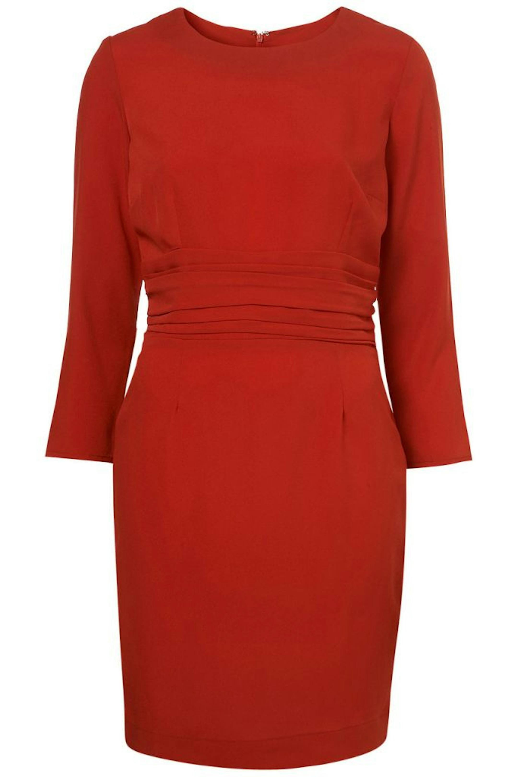 Hourglass shift dress in tomato, $95, from topshop.com.