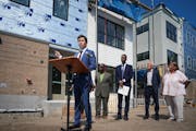 Minneapolis Mayor Jacob Frey announced Thursday a longterm funding agreement between the city and the Minneapolis Public Housing Authority. Behind him