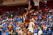 Gophers guard Janay Sanders went to the basket against St. Louis in the WNIT championship game Saturday in Edwardsville, Ill.