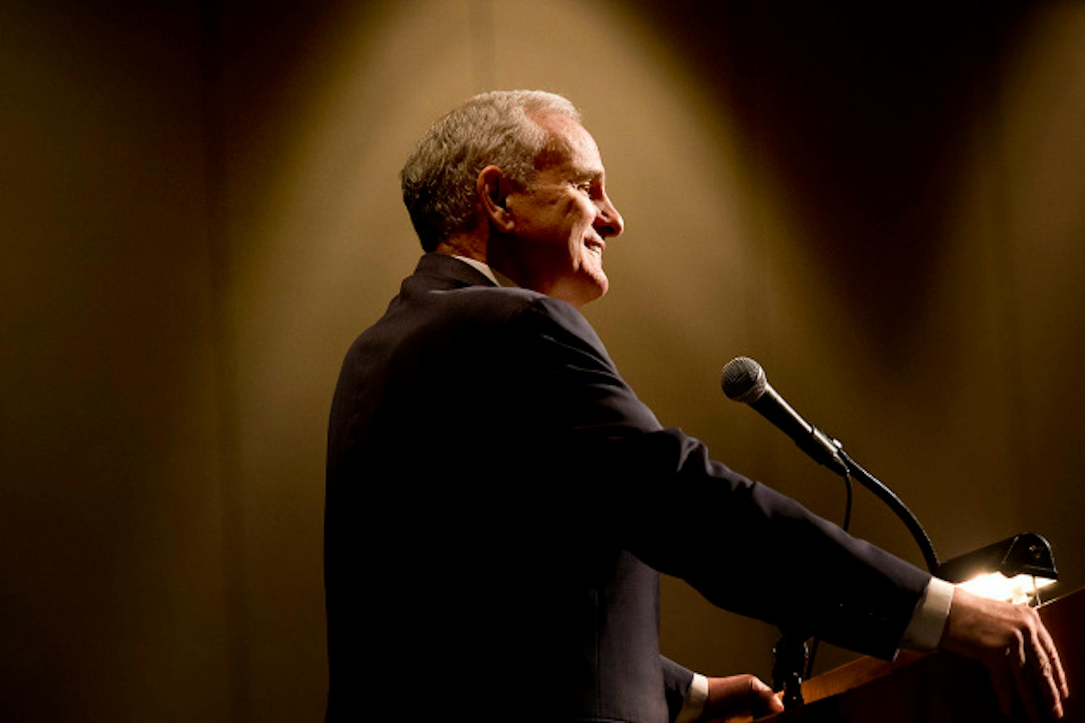 Governor Mark Dayton spoke to The Minnesota Credit Union Network at Saint Paul River Centre. It was only his second public meeting since he released his 2014-2015 biennial budget.    ]   GLEN STUBBE * gstubbe@startribune.com