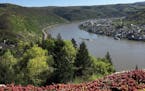 The view from the The Marksburg Castle near Braubach, Germany is one of the only castles along the Rhine to remain largely intact, largely because of 