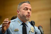 Minneapolis Police Chief Brian O’Hara speaks during a press conference  March 6, 2024 in Minneapolis, Minn.