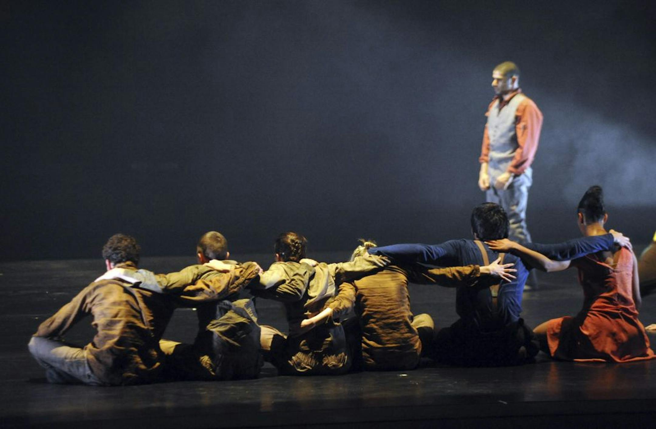 The dancers in Hofesh Shechter's "Political Mother" appear to be engaged in ongoing struggle.