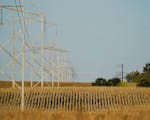 Shown are Xcel transmission lines near Hampton along Hwy. 52.
