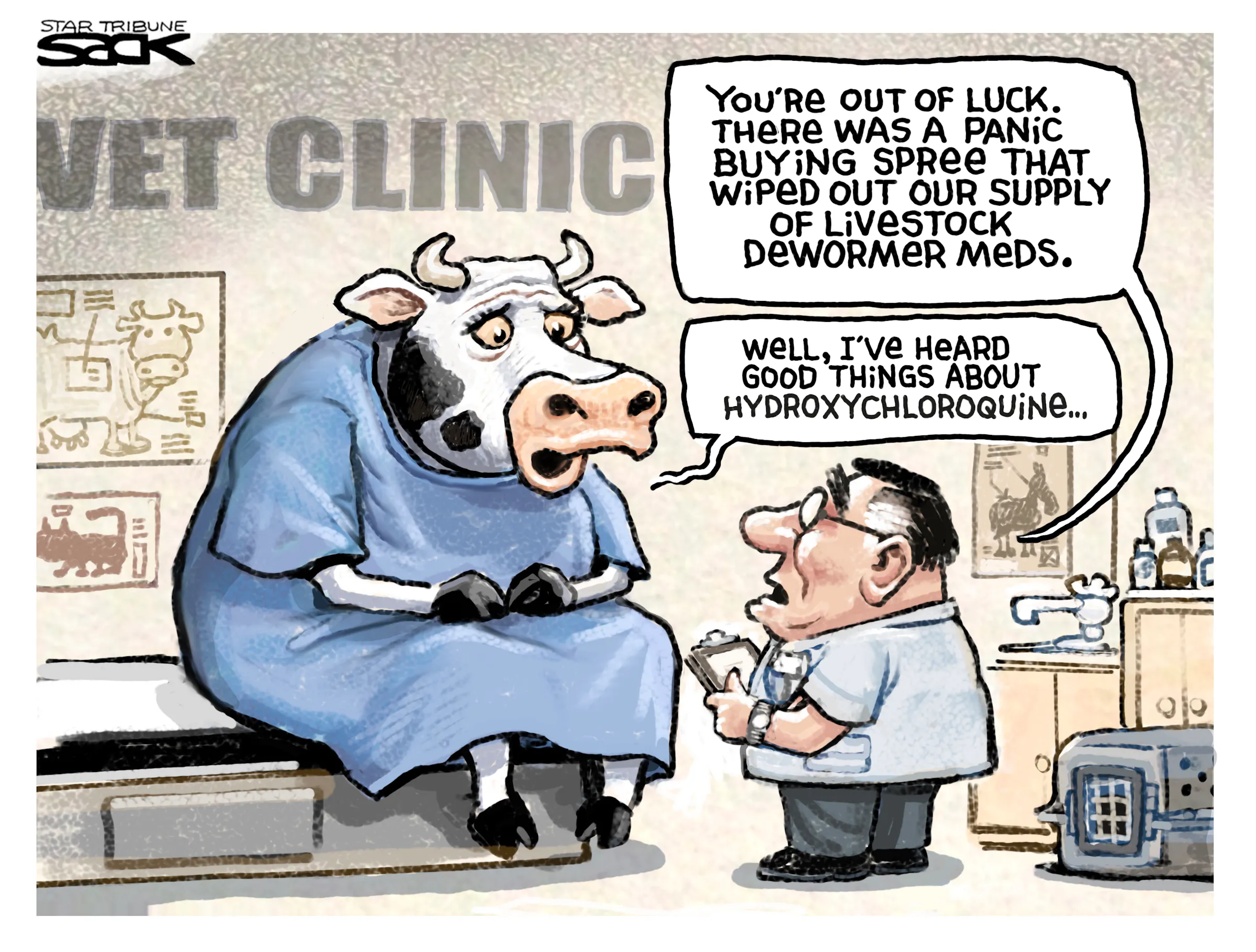 Sack cartoon: The rush for ivermectin