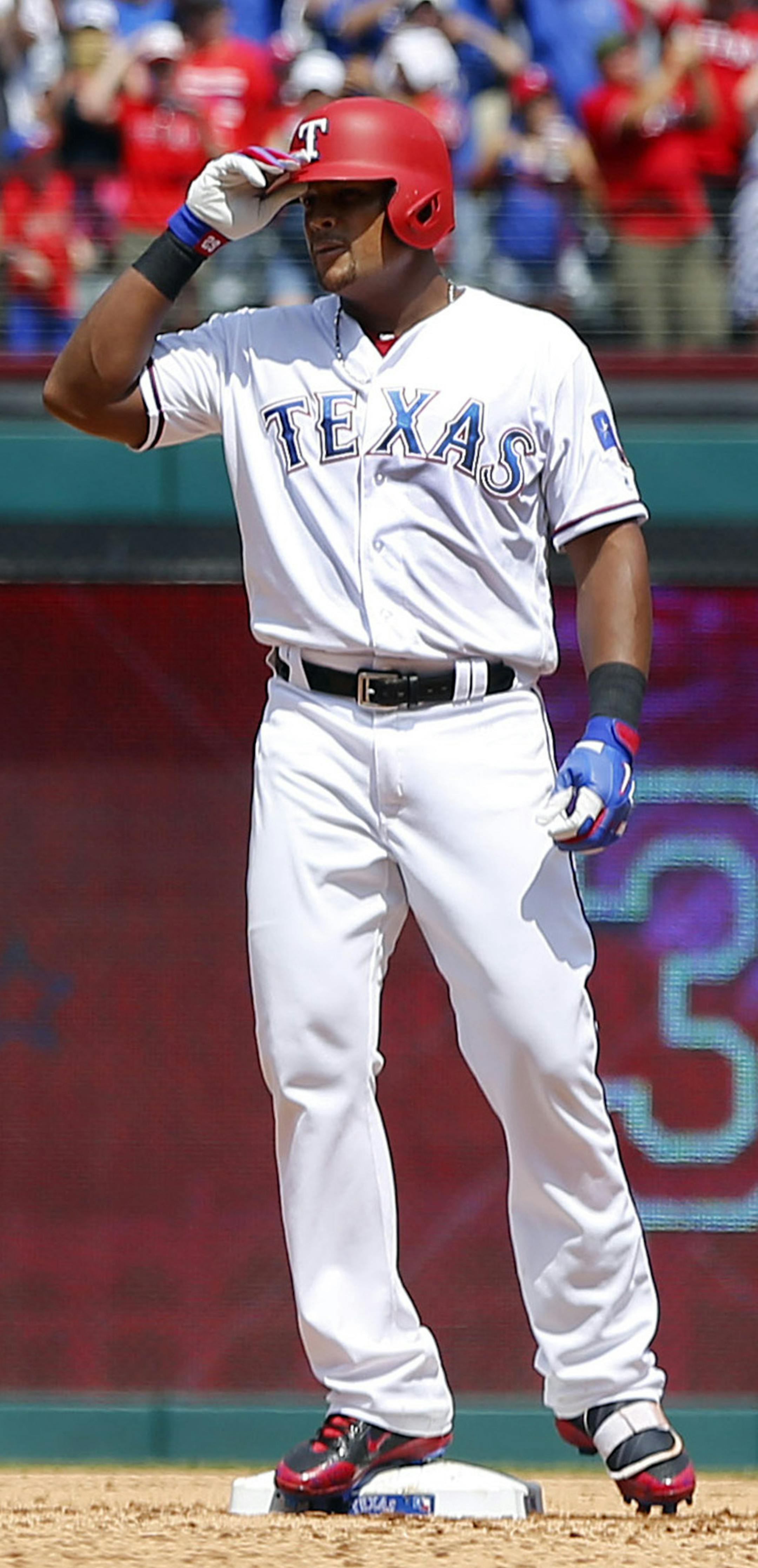 Texas Rangers' Adrian Beltre (29) tips his hat after hitting his 3,000th career hit in the fourth inning on Sunday, July 30, 2017 at Globe Life Park in Arlington, Texas. (Tom Fox/Dallas Morning News/TNS) NO MAGAZINE SALES MANDATORY CREDIT; NO SALES; INTERNET USE BY TNS CONTRIBUTORS ONLY ORG XMIT: 1207598