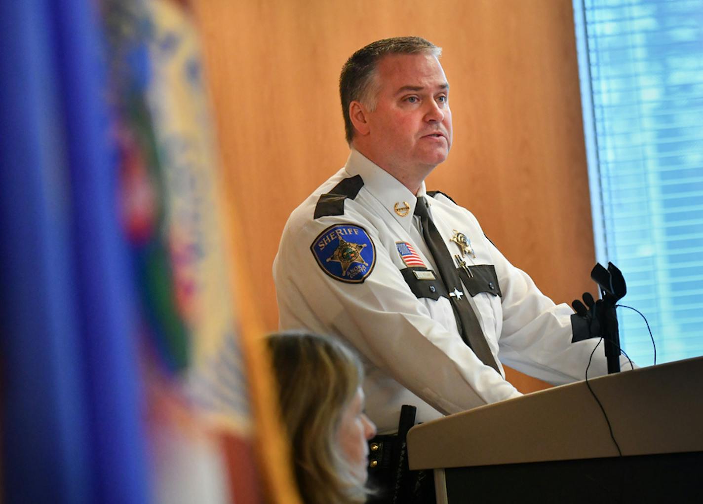 Anoka County Sheriff James Stuart announced the new opioid addiction plan along with Brian Nystrom, CEO Nystrom Associates who will administer care after inmates are released. ] GLEN STUBBE &#x2022; glen.stubbe@startribune.com Thursday February 23, 2017 In a groundbreaking effort to help inmates in Minnesota tackle heroin addiction, Anoka County will announce that their jail will be the first in the state to offer a drug that lessens opioid cravings. Vivitrol will be voluntarily given to inmates