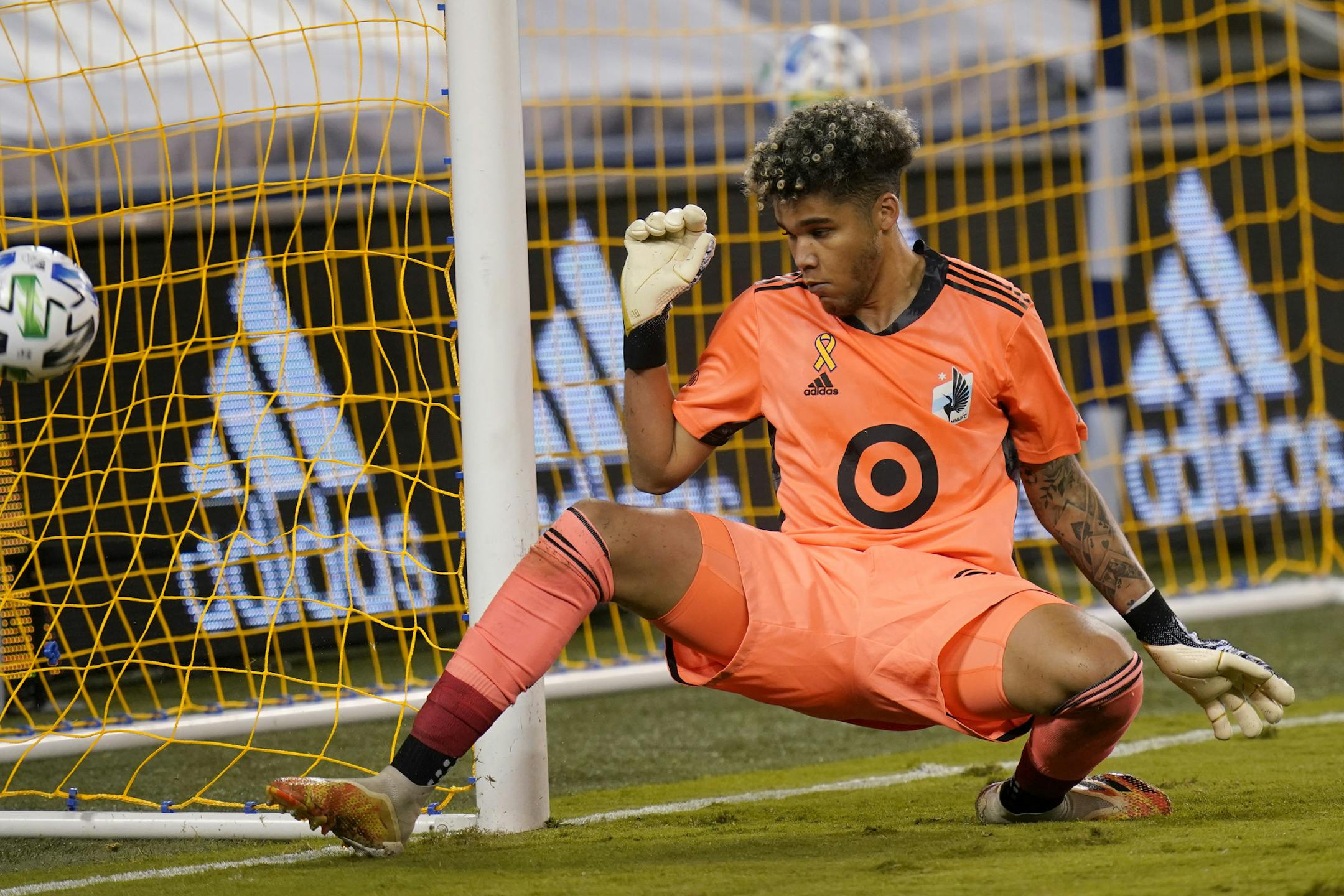 Minnesota United's Dayne St. Clair, shown in the game Sunday against Sporting Kansas City, is the third goalkeeper used by the team this season.