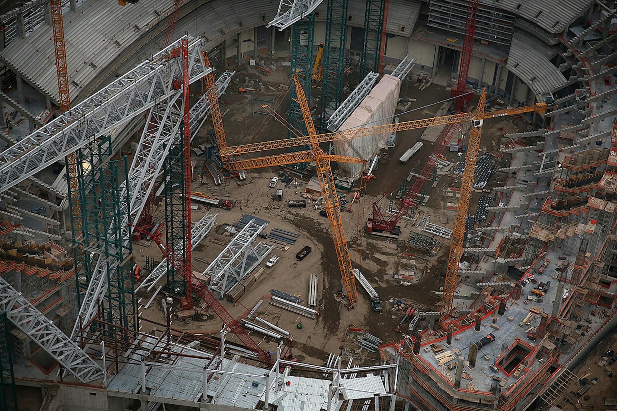 Work continues on the new Vikings Stadium in downtown Minneapolis.