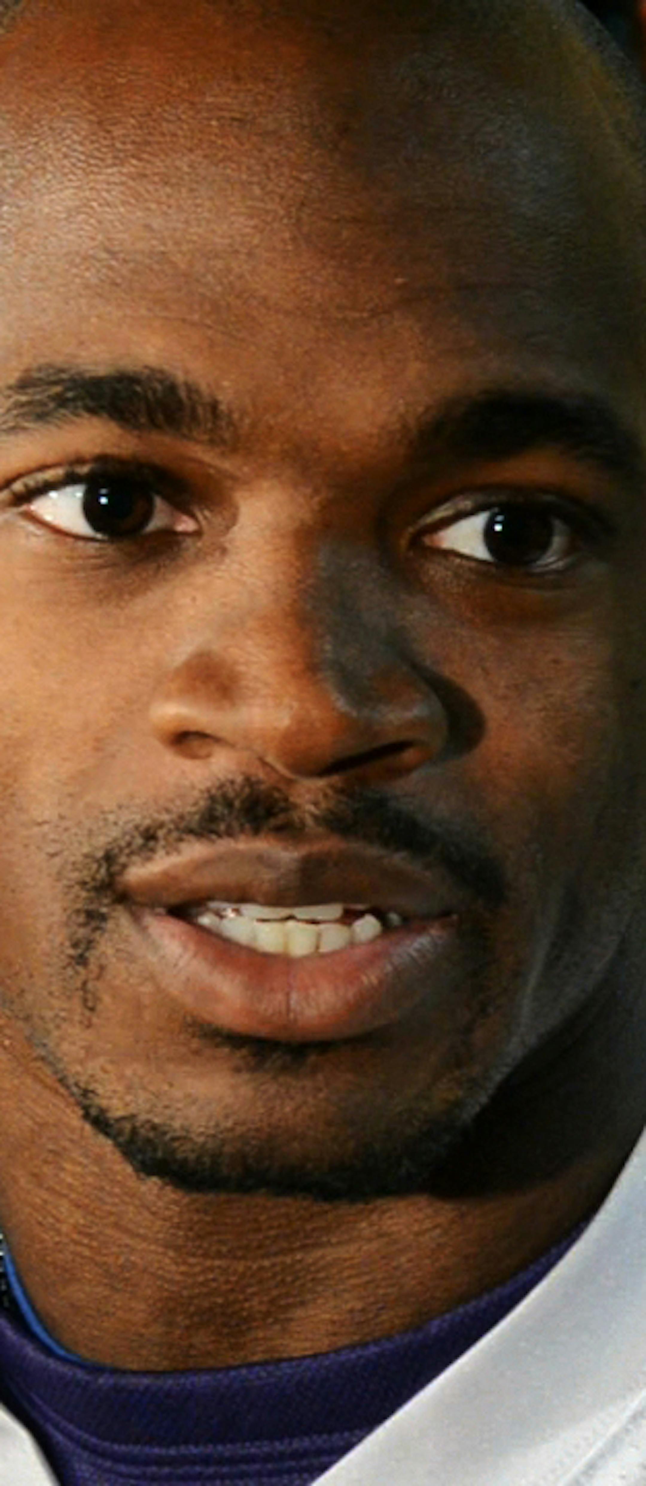 Adrian Peterson talked to the media about his son's funeral. ] STAR TRIBUNE PHOTO BY DAVID BREWSTER