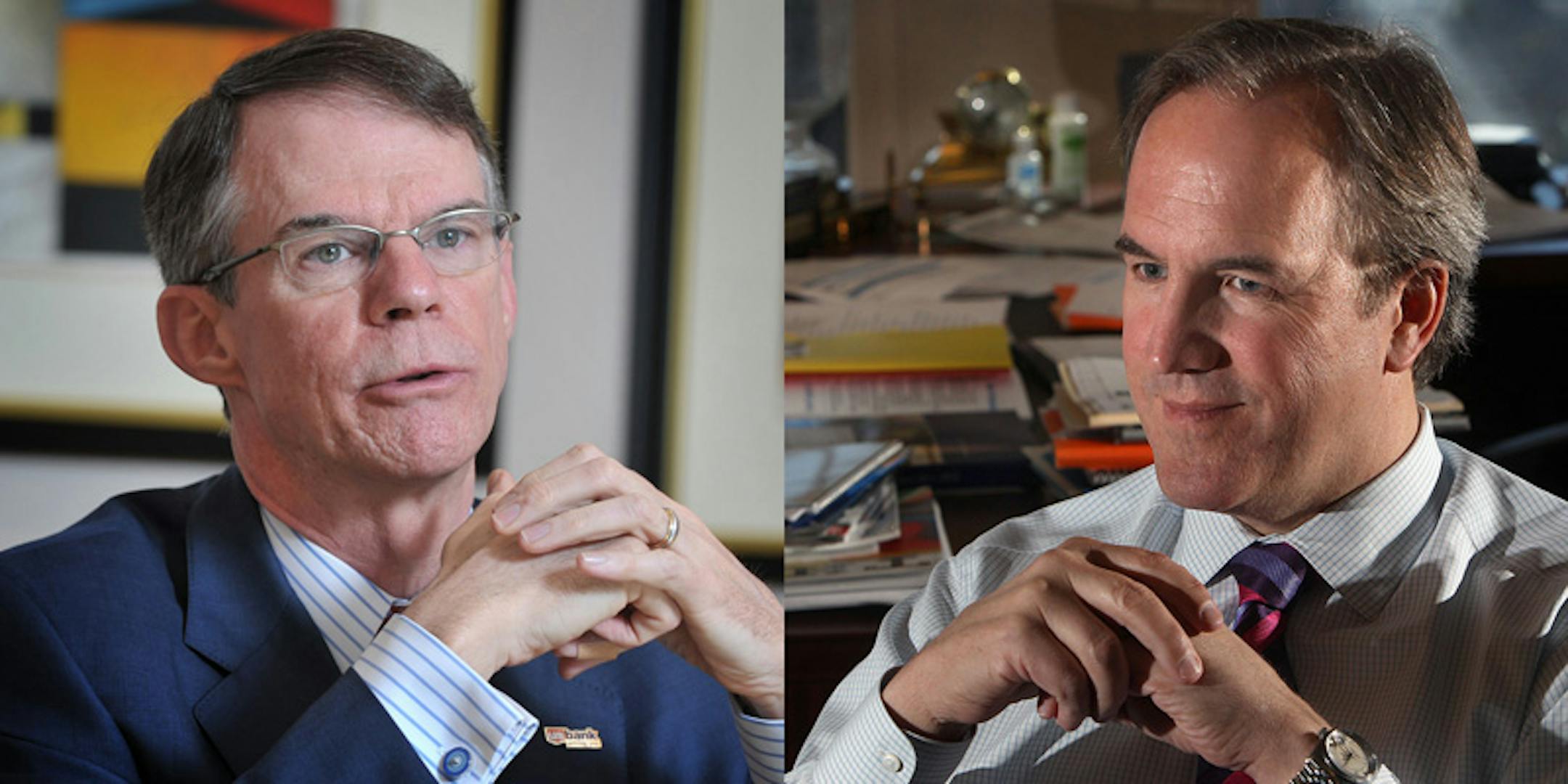 Richard Davis, left, chief executive of U.S. Bank, and Doug Baker, CEO of Ecolab.