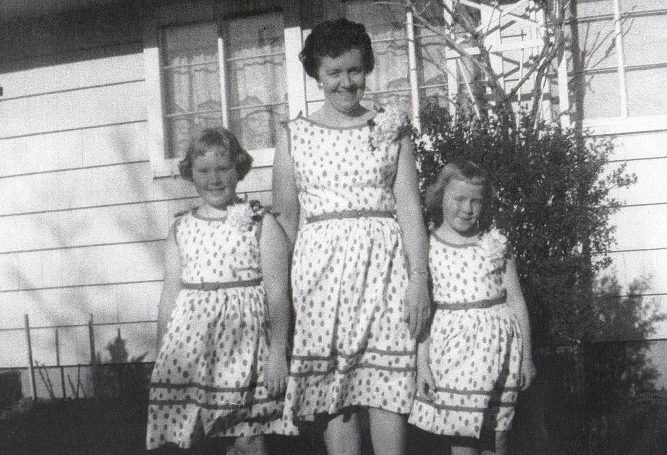 Debra K. Haney of Rochester says her mom loved to dress up her two daughters in matching dresses on Mother's Day and get corsages everyone. This was taken at their celebration in 1963; Debra is on the left. [focus051417