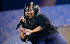 FILE - Mandisa performs during the Dove Awards Tuesday, Oct. 7, 2014, in Nashville.