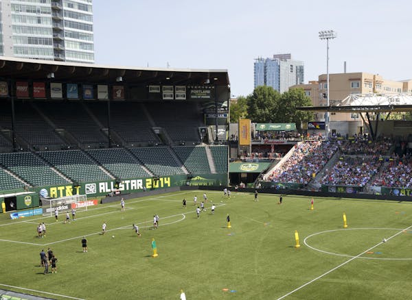 PORTLAND, OREGON-Aug. 5, 2014--The MLS All-Stars team practiced Tuesday afternoon at Providence Park before their MLS All-Star game Wednesday against 