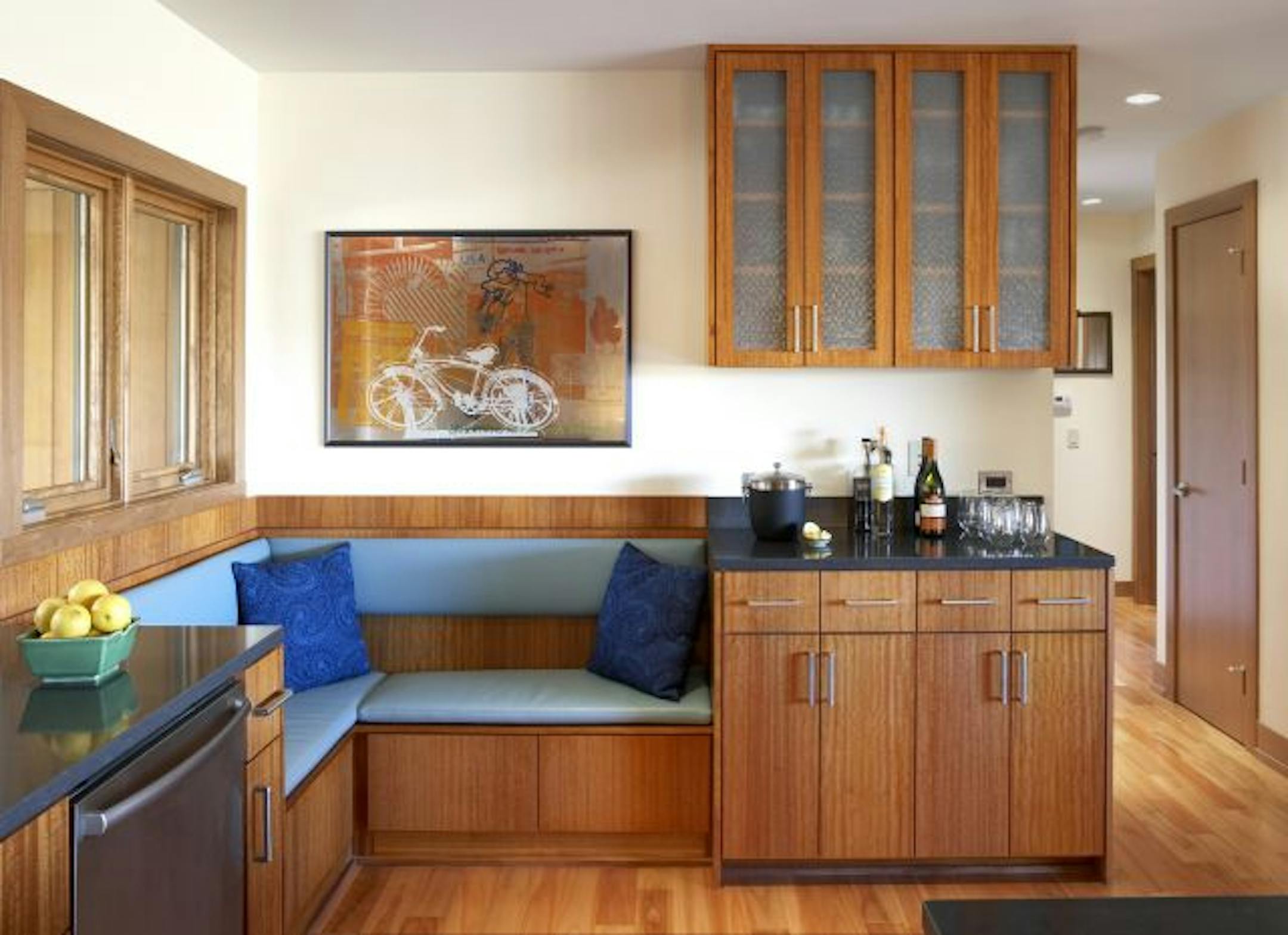 Renovated kitchen in Lake Minnnetonka house by Nguyen Architects