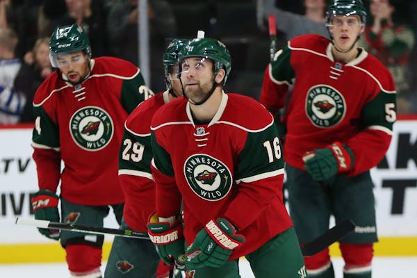 Wild left wing Jason Zucker slipped the puck past Hurricanes goalie Alex Nedeljkovic to secure a 3-1 lead at the end of the third period.