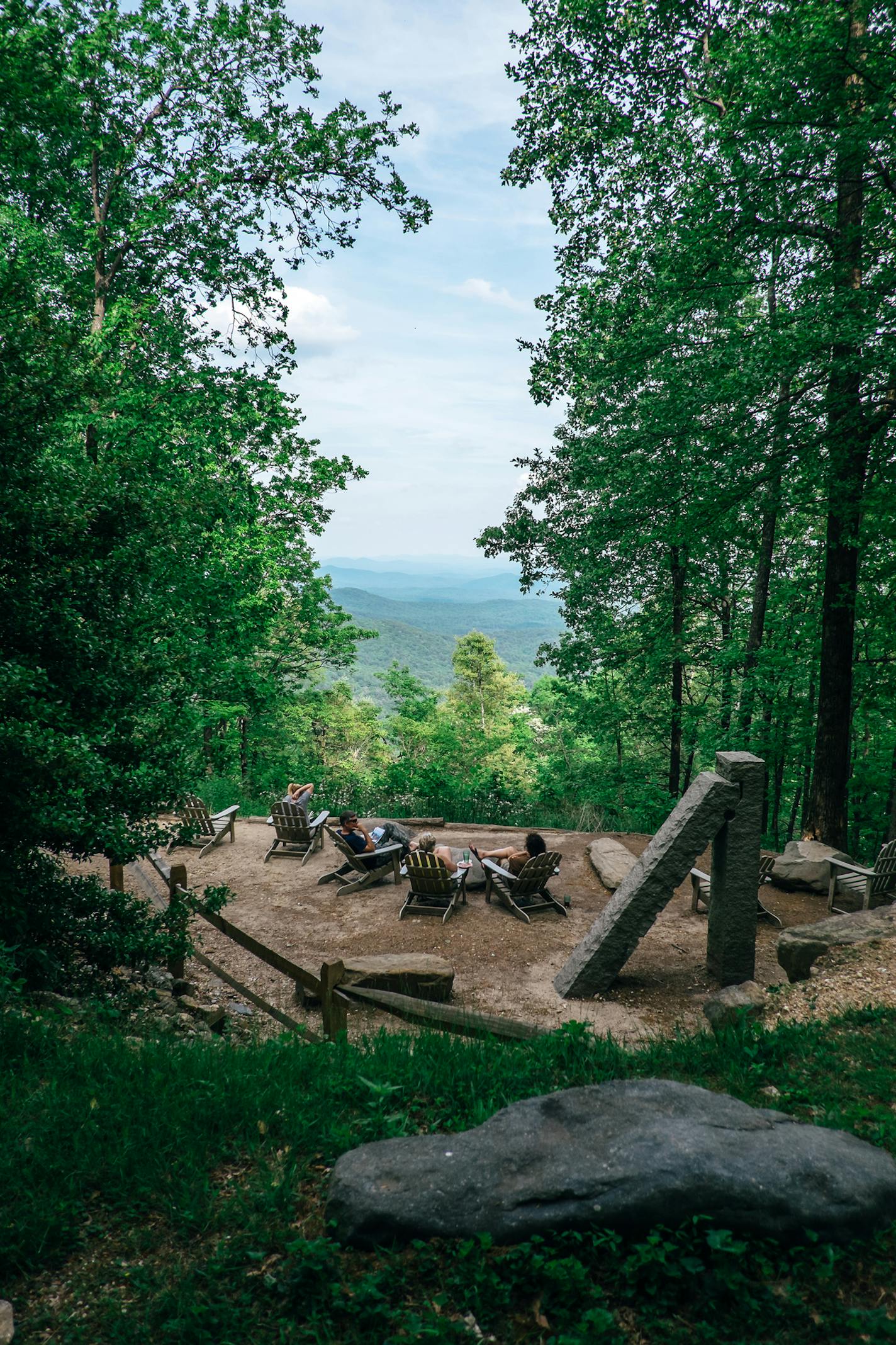 Starbase, part of the grounds at Len Foote Hike Inn, is a popular spot for watching the sun rise over the Blue Ridge Mountains. Photo by Aaron Coury, provided by Foote Inn