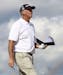 Tom Lehman of the United States looks along the 18th fairway during the first round of the British Open Golf Championship at Muirfield, Scotland, Thur
