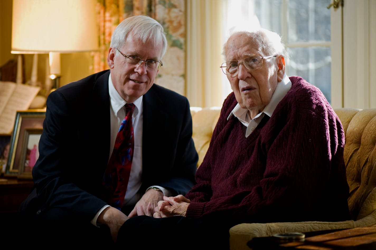 Robert M.A. Johnson with his father Robert W. Johnson, at his father's long time home in Anoka.