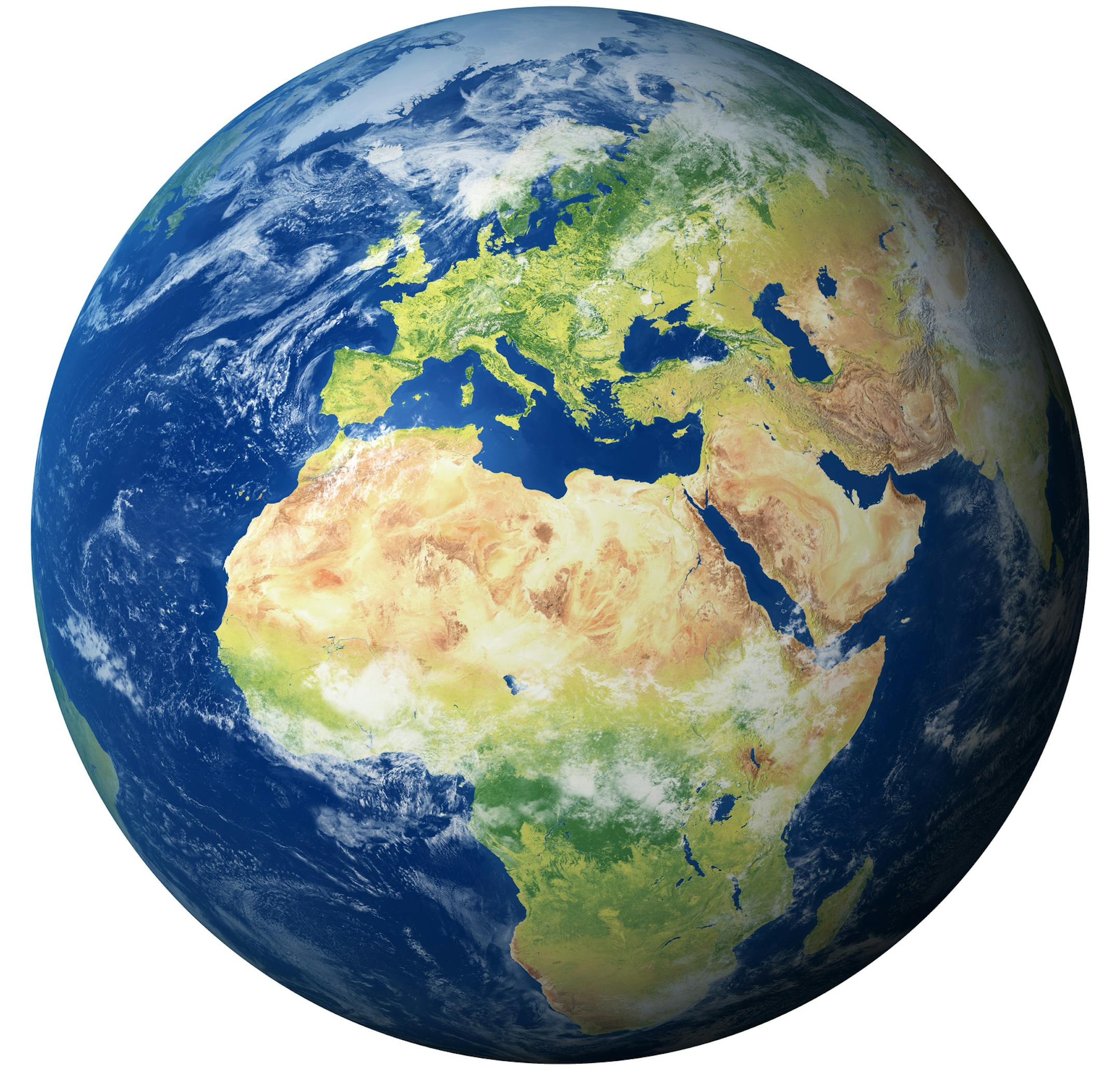 "High resolution 3D render of Planet Earth. Transparent water, shaded relief, natural colors, clouds cover.Clouds map comes from earthobservatory/nasa.You may also like my other Earth images:"