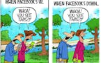 Editorial cartoon: Walt Handelsman on the Facebook outage