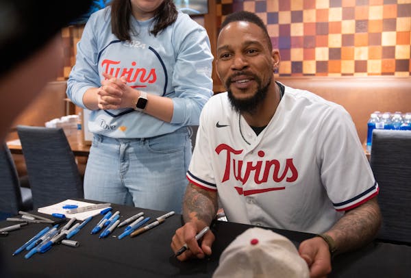 Byron Buxton signed autographs for Twins fans on Saturday at Target Field's TwinsFest.