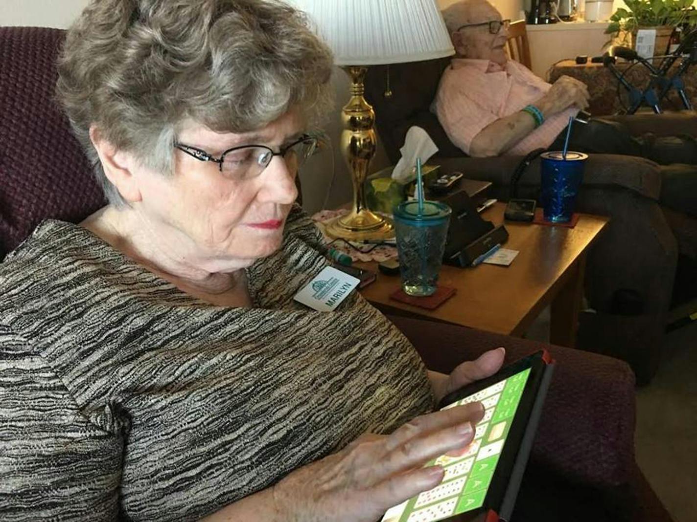 By pushing oversized buttons, seniors can play games, or call or video chat with family members who link in via their own GrandPad companion apps.