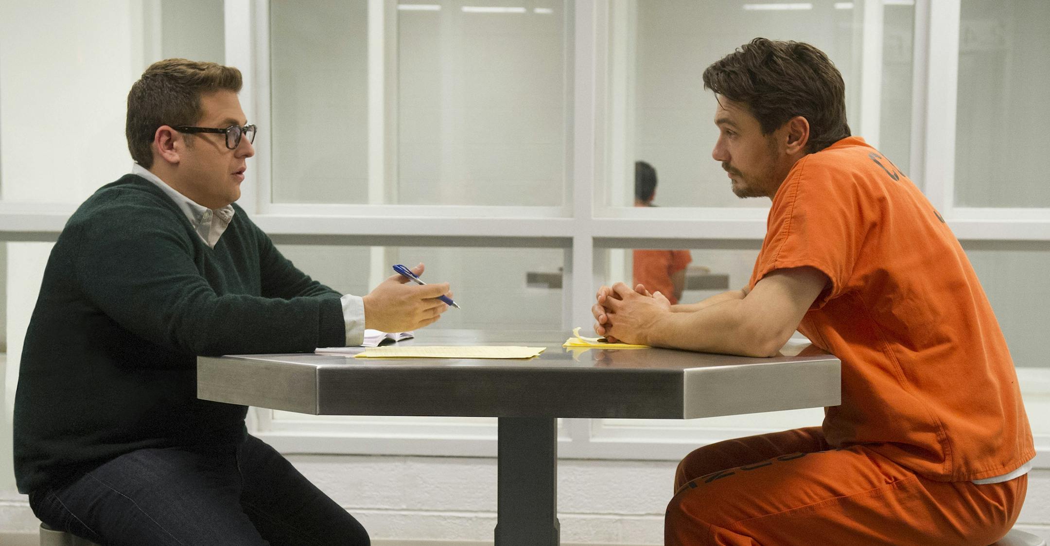 Jonah Hill as "Mike Finkel" and James Franco as "Christian Longo" in "True Story." (Fox Searchlight) ORG XMIT: 1166550