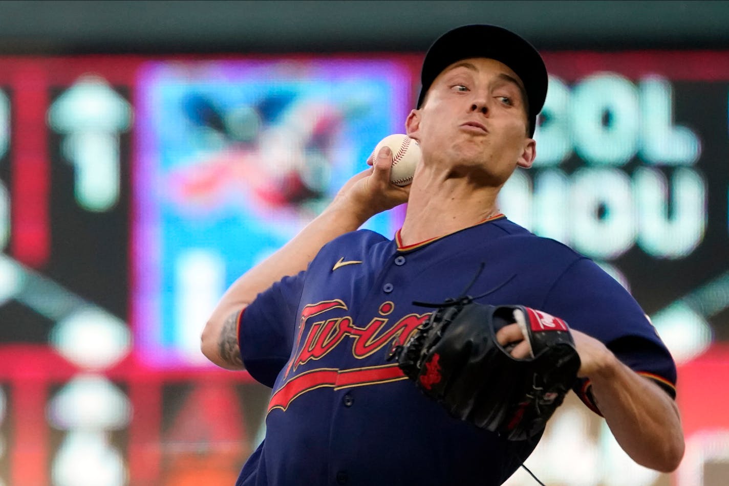 Minnesota Twins pitcher Griffin Jax throws to a Chicago White Sox batter during the first inning of a baseball game Tuesday, Aug. 10, 2021, in Minneapolis. (AP Photo/Jim Mone)