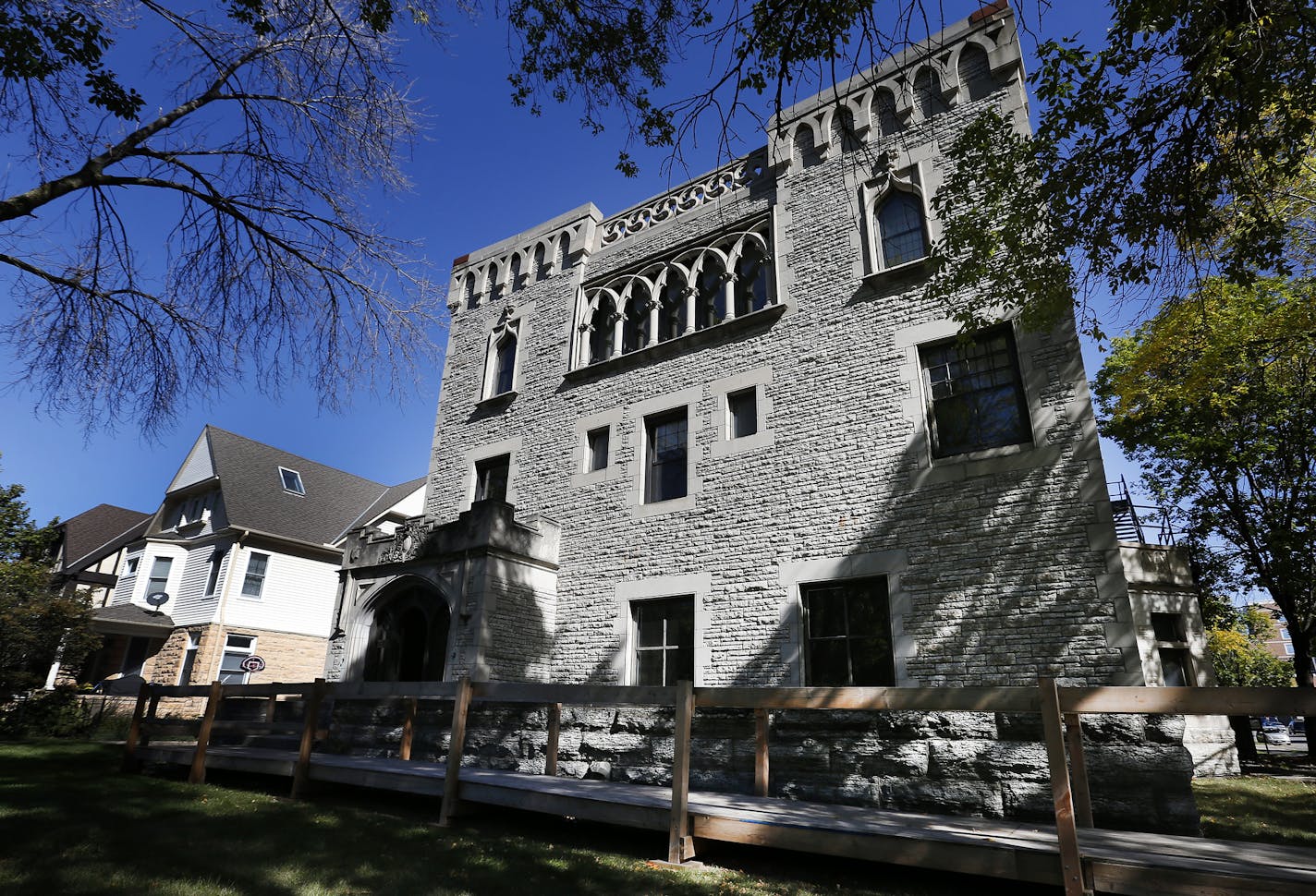 2445 Park Avenue Minneapolis, MN. ] CARLOS GONZALEZ cgonzalez@startribune.com - October 1, 2015, Minneapolis, MN, The last surviving mansions on Minneapolis' Park Avenue are shedding their skins once again, welcoming new uses as preservationists fight to protect what hasn't already been destroyed. The 35 grand stone homes that once lined the street have been reduced to 8, four of which have changed hands in the last five years.