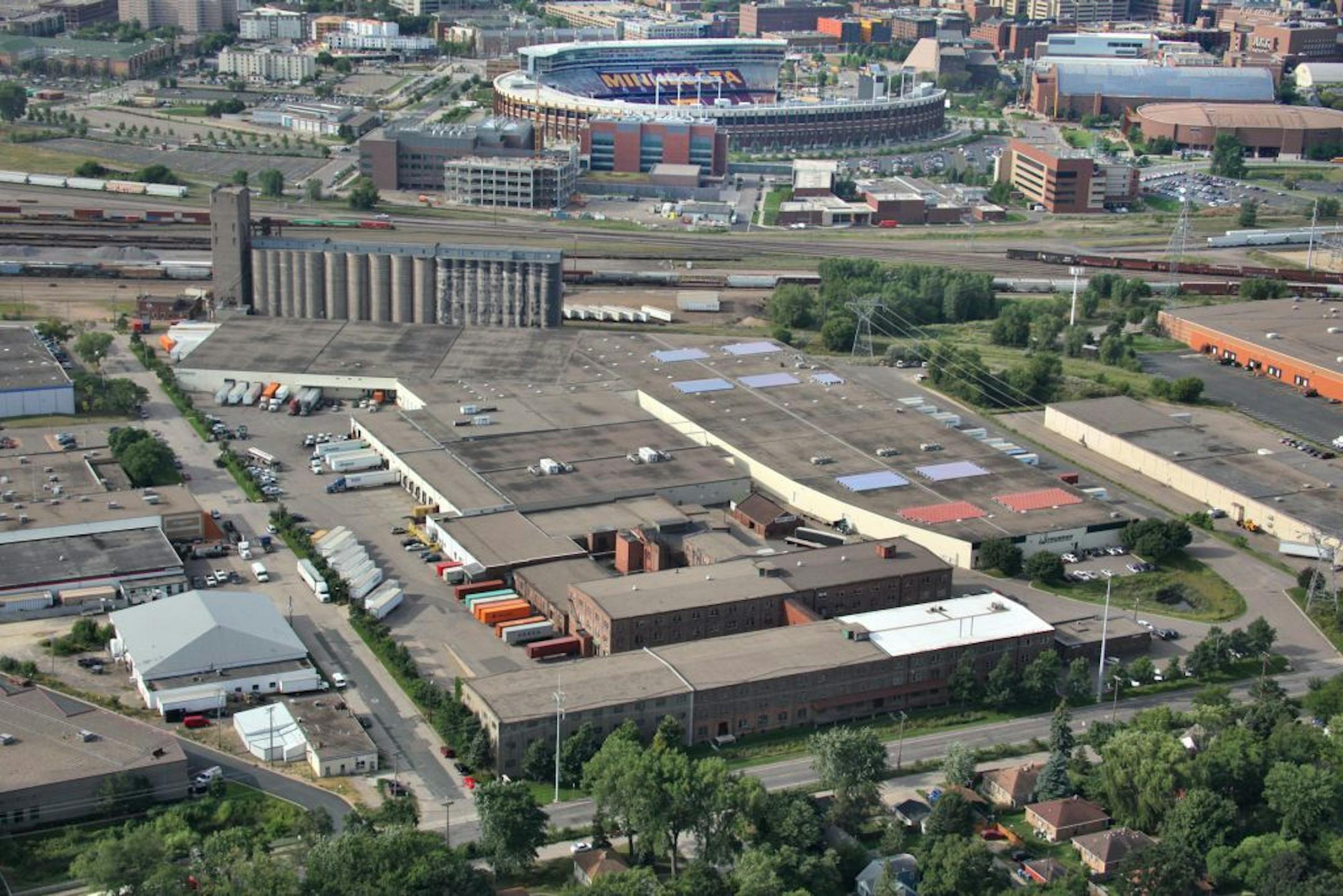 The 22-acre Murphy Warehouse property lies across railroad tracks from the University of Minnesota football stadium.