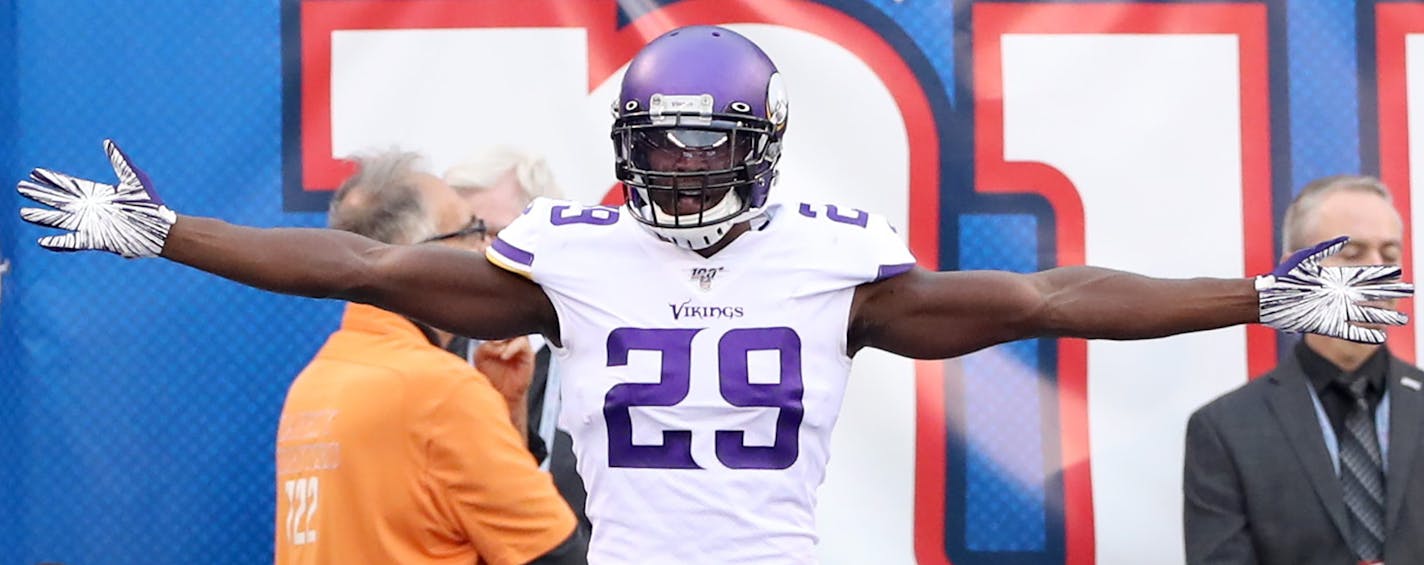 Minnesota Vikings' Xavier Rhodes (29). ] CARLOS GONZALEZ &#x2022; cgonzalez@startribune.com &#x2013; East Rutherford, NJ &#x2013; October 6, 2019, MetLife Stadium, NFL, Minnesota Vikings vs. New York Giants