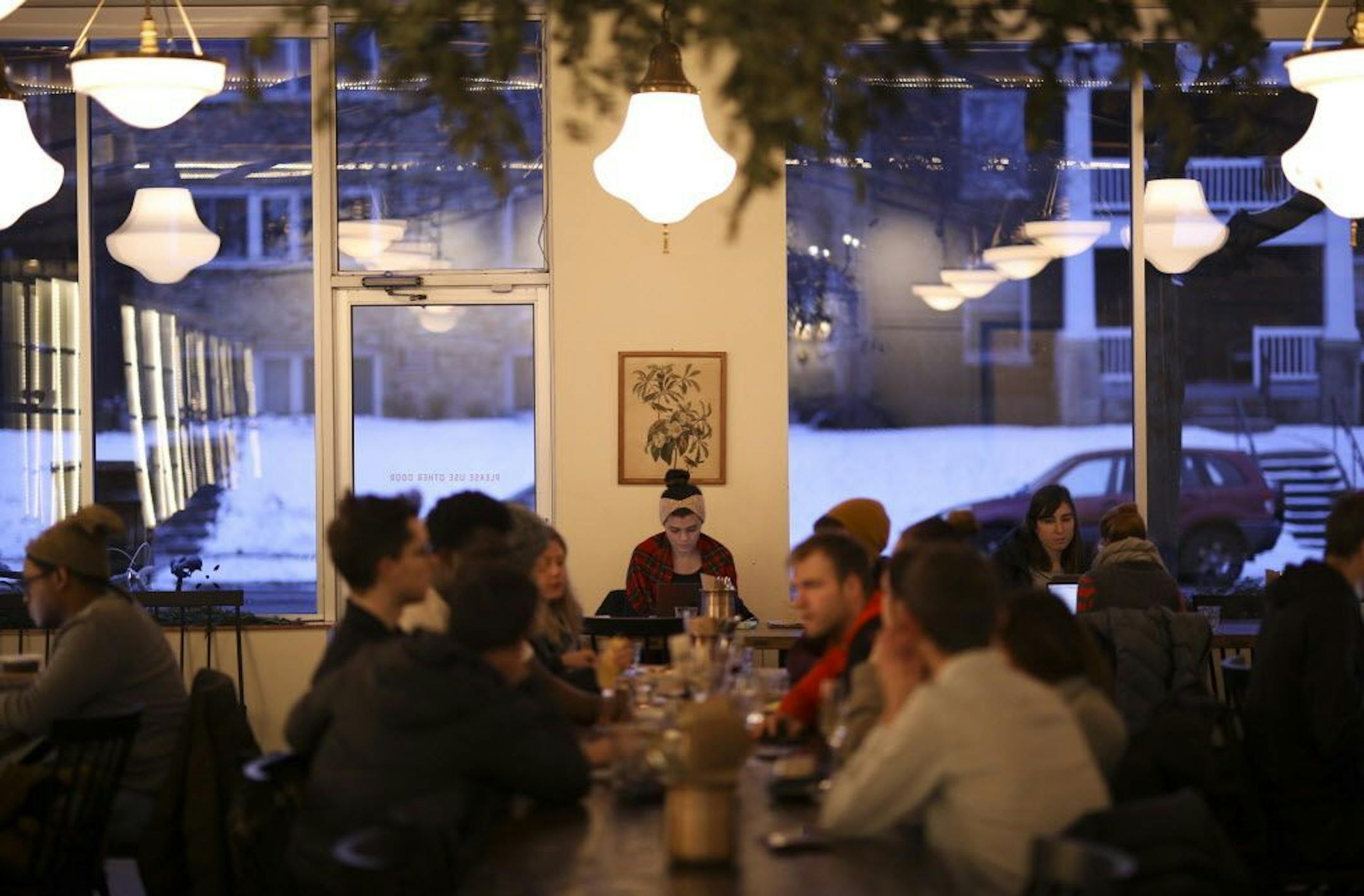 One of two main dining areas of The Lynhall, the informal eatery designed by Abby Jensen that opened earlier this year.