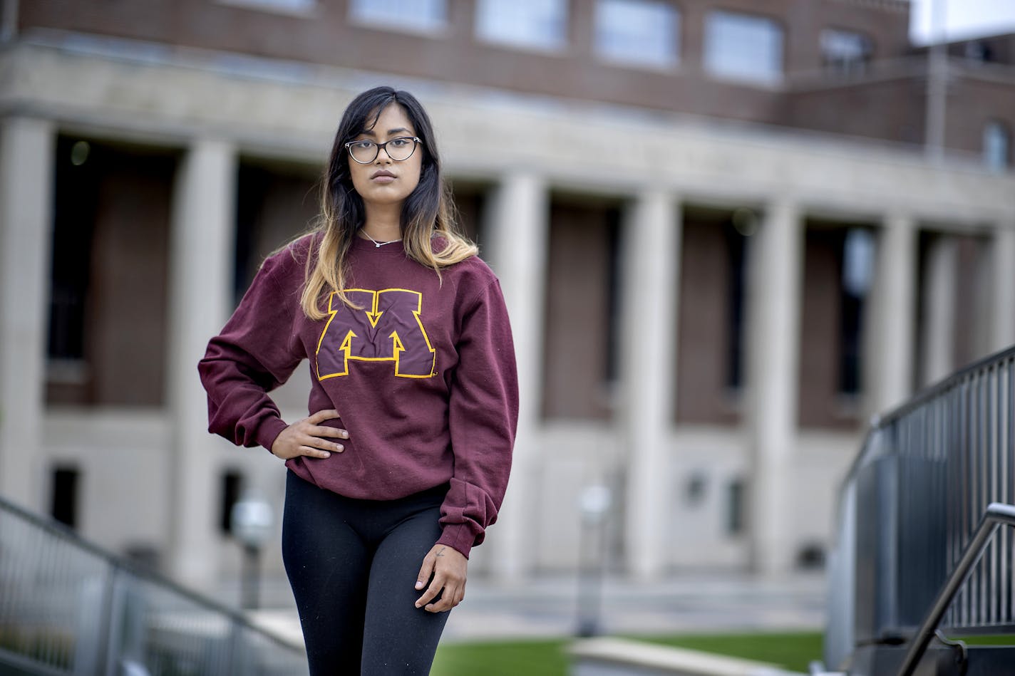 Recent University of Minnesota graduate UJ Bhowmik, from India, said her parents no longer live in India and she would have no where to go, outside Coffman Memorial Union, Thursday, July 9, 2020 in Minneapolis, MN. International students attending Minnesota colleges will have to transfer schools or leave the country if their universities only offer online classes in the fall, according to new regulations released by federal immigration authorities this week. The decision leaves students across t