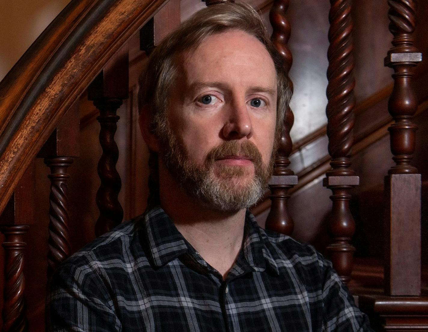 Portrait of Paul Murray, Burns Visiting Scholar photographed for MCAS Interdisciplinary Programs and multiple web and print needs. Paul is photographed in various locations in Connolly House