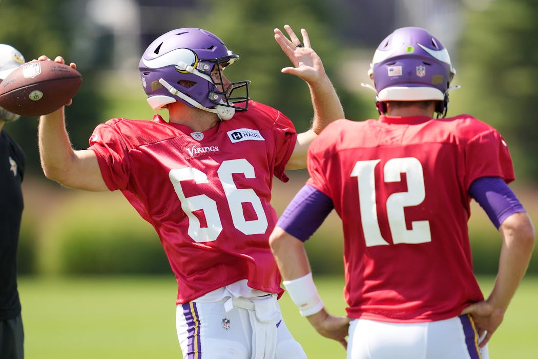 Kirk Cousins was a cheery camp counselor during training camp, leading silly events like wearing punter Ryan Wright’s old No. 66 jersey at one practice.