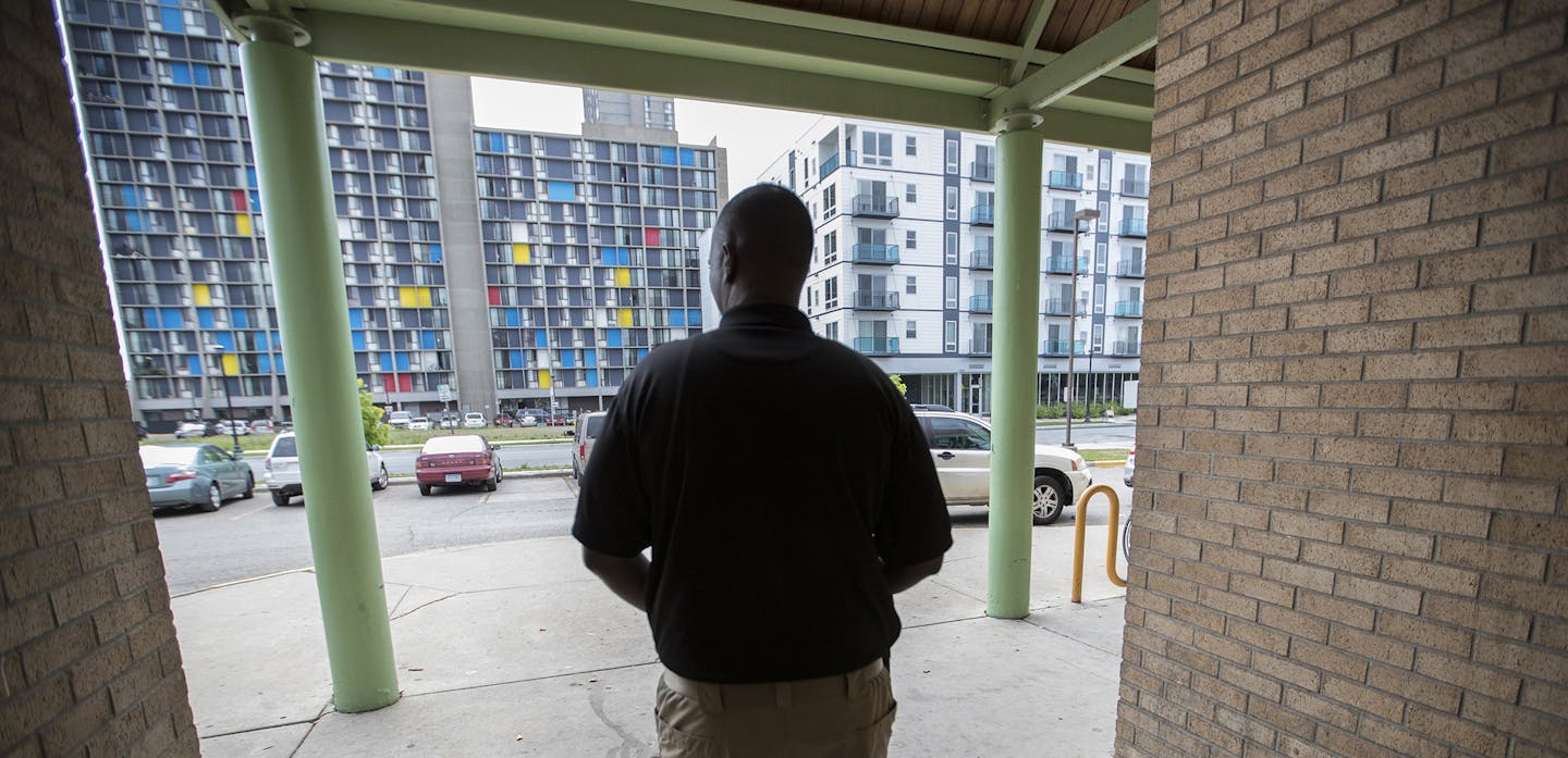 Abdi Mohamed, community liaison for the Hennepin County Sheriff&#x2019;s office, walked out of the Brian Coyle Center on Tuesday July 19, 2016, in Minneapolis, Minn. ] RENEE JONES SCHNEIDER &#x2022; renee.jones@startribune.com ORG XMIT: MIN1608091605450149