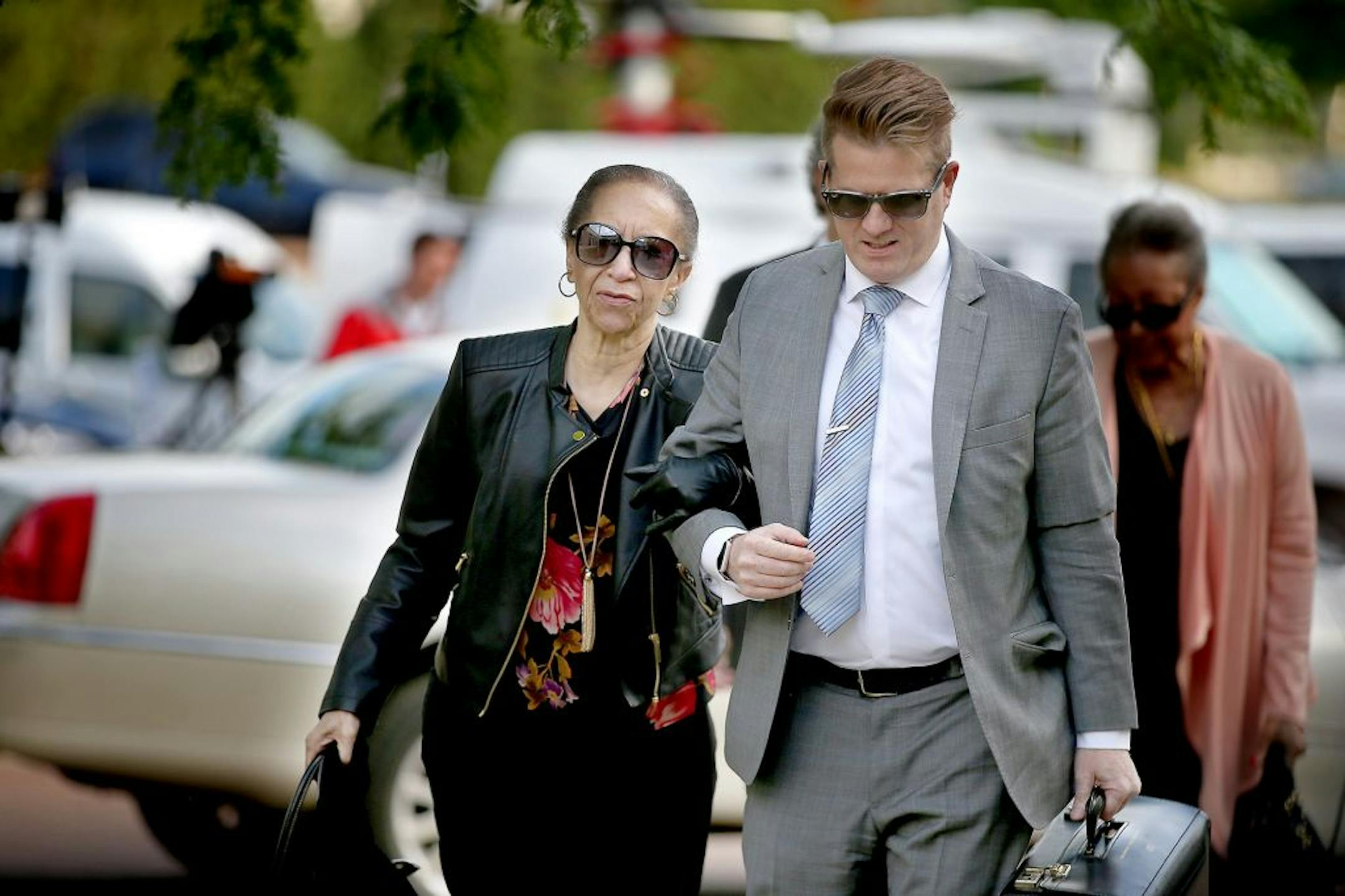 Prince's half-sister Sharon Nelson made her way into the Carver County Justice Center on June 27, 2016 in Chaska, MN. Attorneys representing the potential heirs to Prince's estate met in court to discuss issues related to DNA testing of those making a claim to the late musician's music and millions.