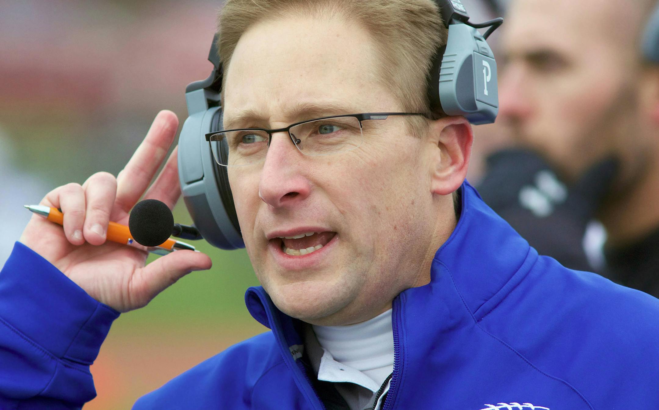 First half Macalester College defeats Illinois College - coach Tony Jennison 30-27 in the Midwest Division championship football game Saturday 15 November 2014 in Jacksonville, Illinois. Photos by Steve of Warmowski Photography http://www.warmowskiphoto.com 217.473.5581 141115