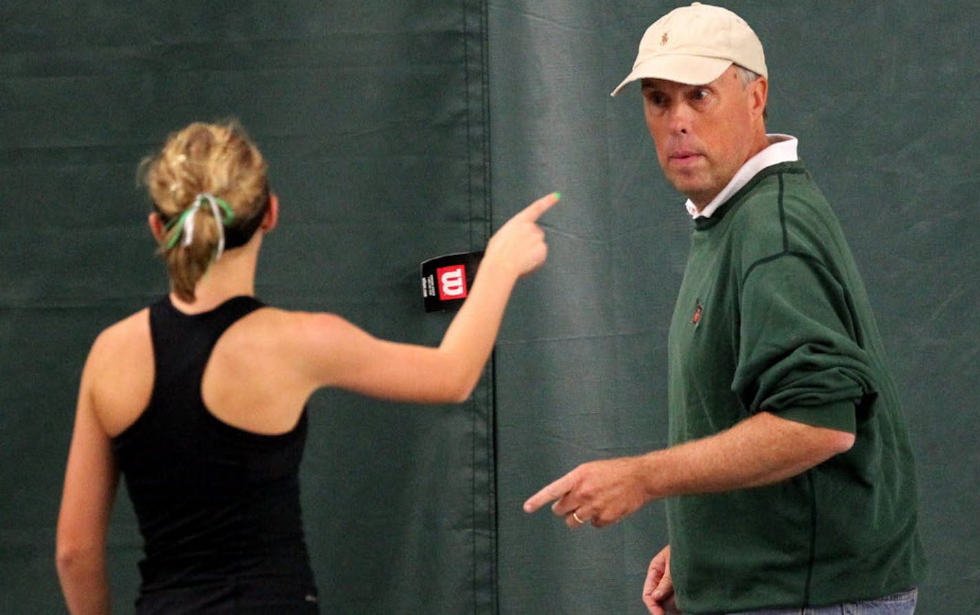 Edina coach Steve Paulsen wore his lucky green sweatshirt to 20 consecutive Class 2A girls' tennis state tournaments.