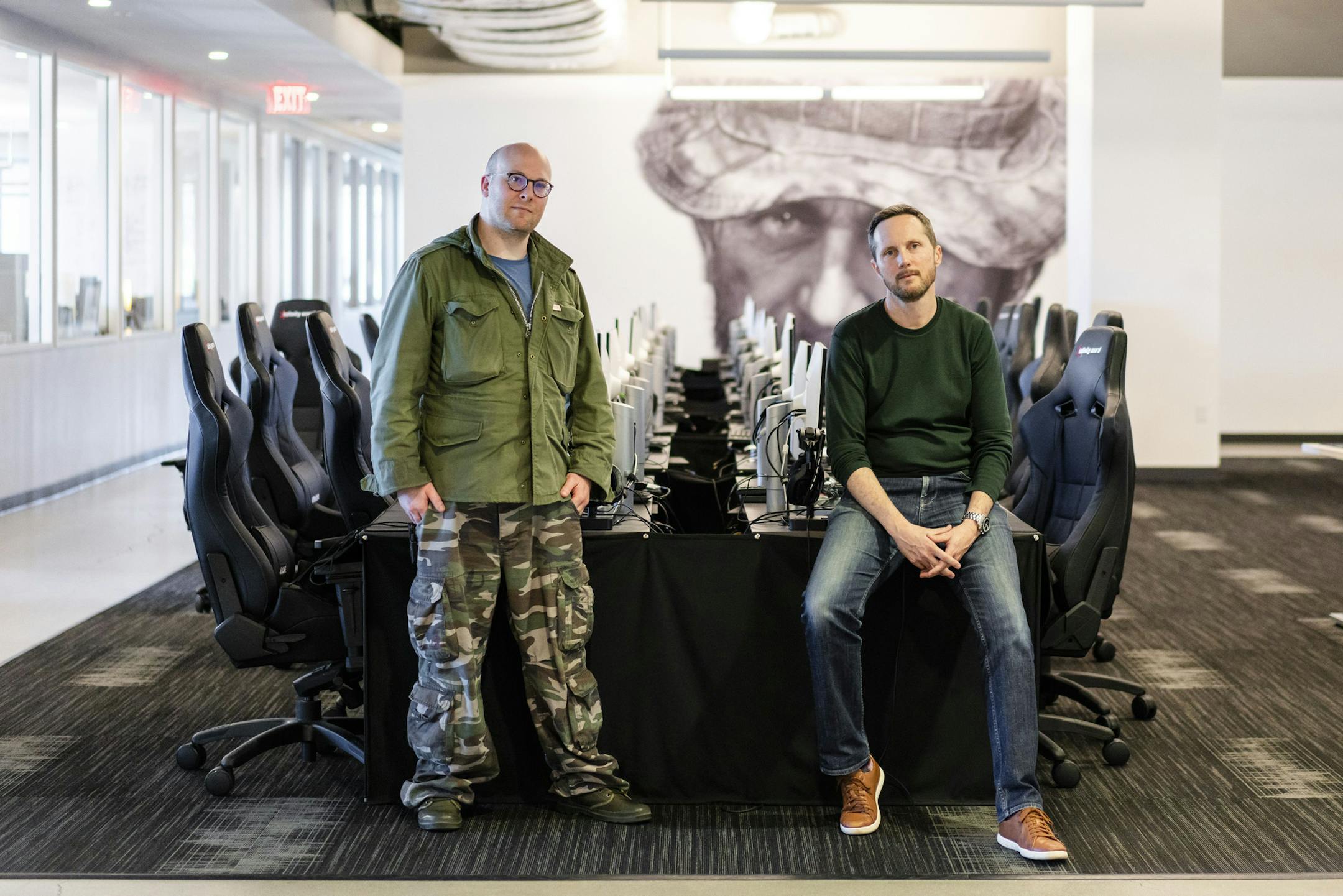 Jacob Minkoff, left, and Taylor Kurosaki sought first-hand expertise to help them create an authentic, morally complex story. MUST CREDIT: Photo for The Washington Post by Philip Cheung