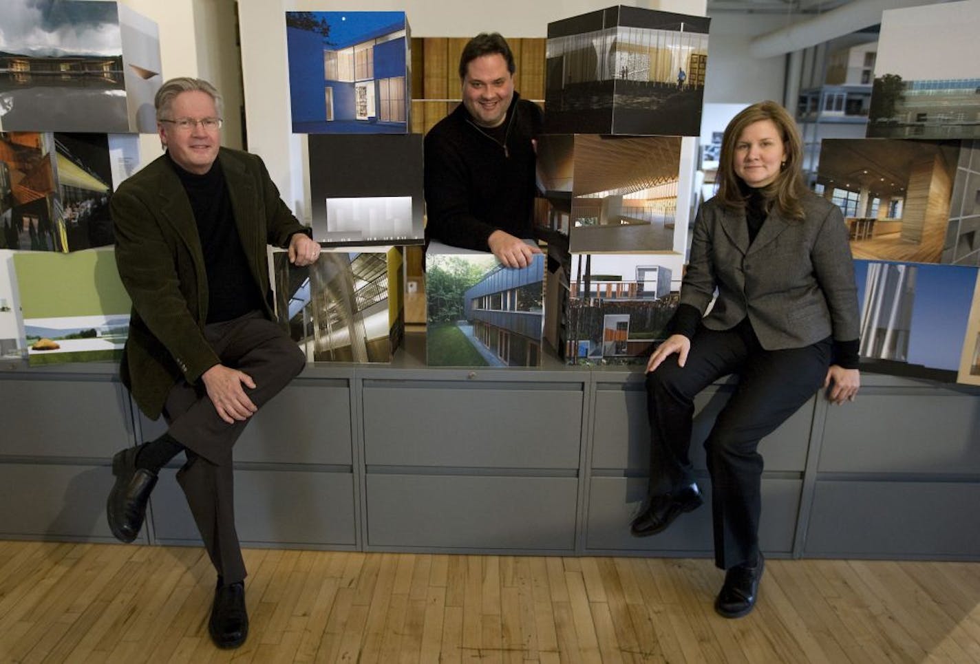 Award winning architects, from left: Vincent James, Nathan Knutson and Jennifer Yoos of VJAA. The small Minneapolis firm won the "Firm Award" from the American Institute of Architects.